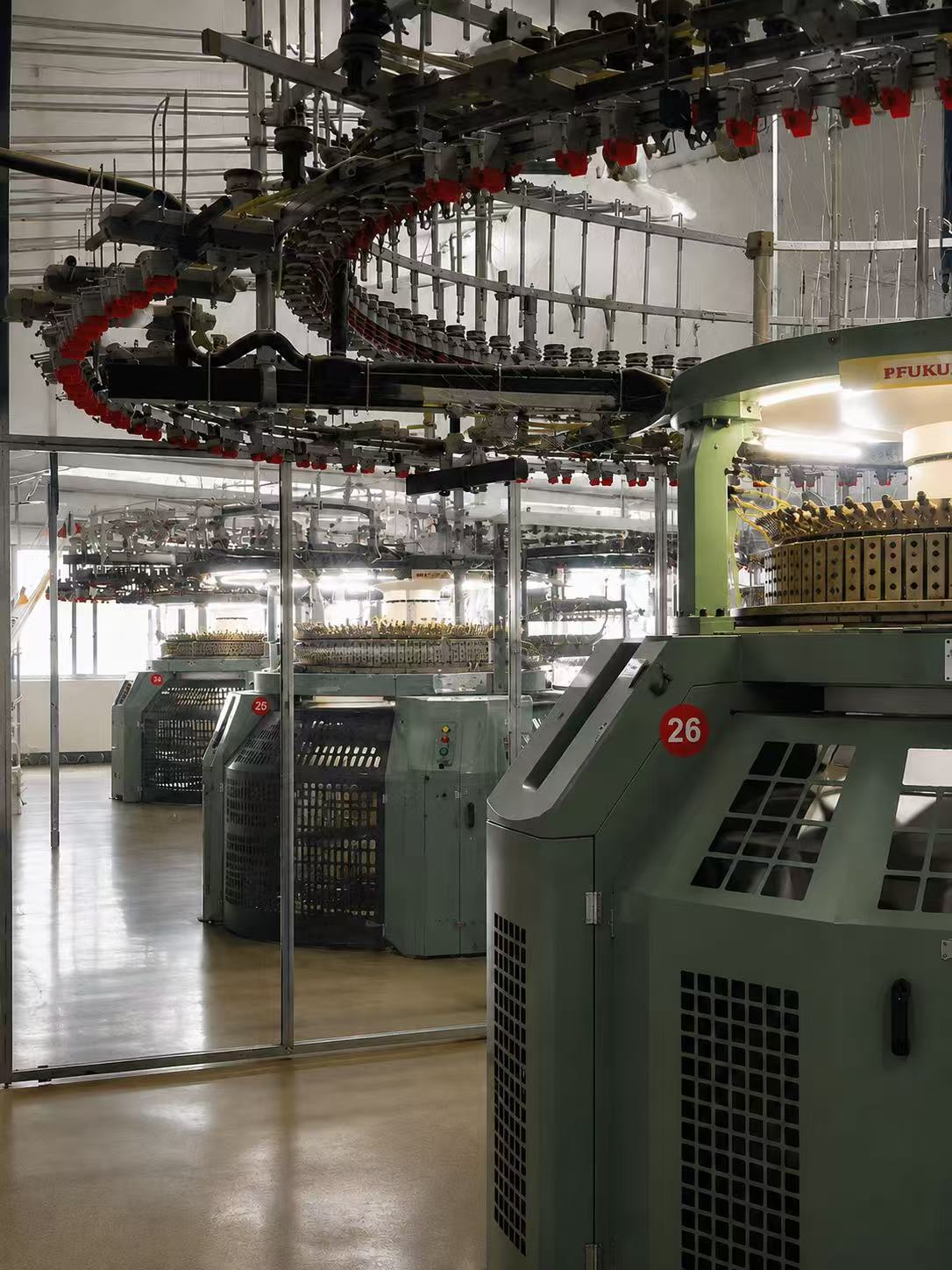 Circular knitting machines at Guan Mian production facility